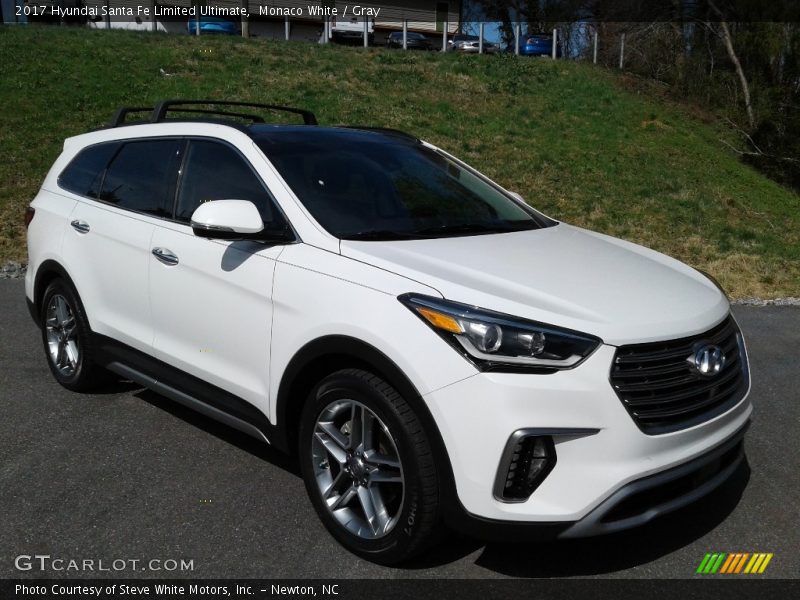 Monaco White / Gray 2017 Hyundai Santa Fe Limited Ultimate