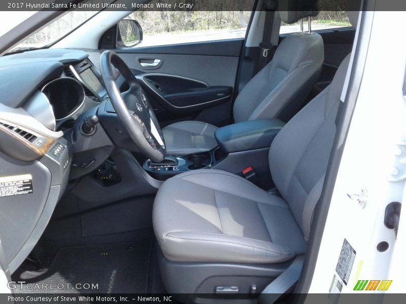 Monaco White / Gray 2017 Hyundai Santa Fe Limited Ultimate