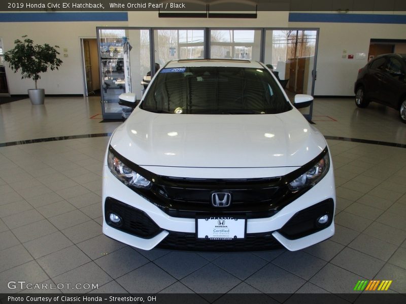 White Orchid Pearl / Black 2019 Honda Civic EX Hatchback