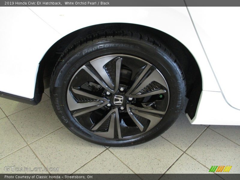 White Orchid Pearl / Black 2019 Honda Civic EX Hatchback