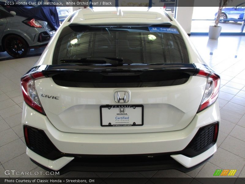 White Orchid Pearl / Black 2019 Honda Civic EX Hatchback