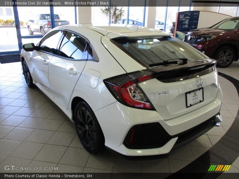 White Orchid Pearl / Black 2019 Honda Civic EX Hatchback