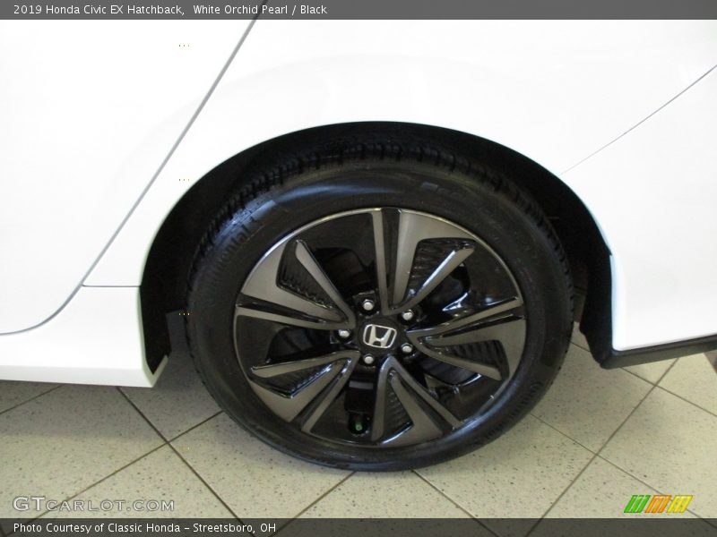White Orchid Pearl / Black 2019 Honda Civic EX Hatchback