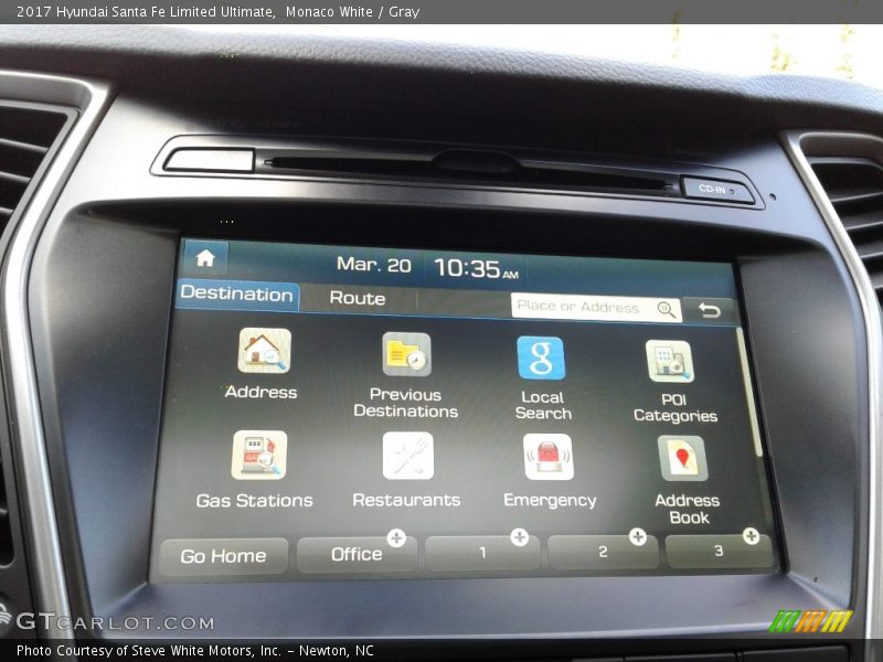 Monaco White / Gray 2017 Hyundai Santa Fe Limited Ultimate