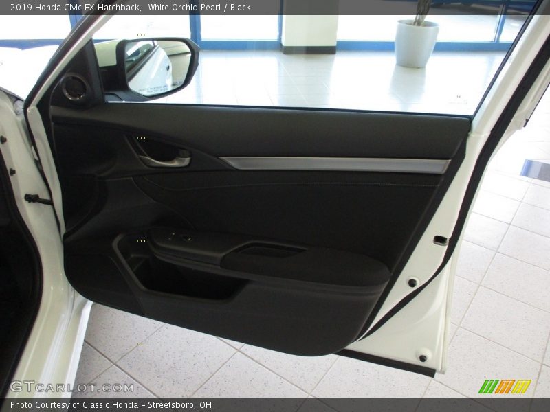 White Orchid Pearl / Black 2019 Honda Civic EX Hatchback