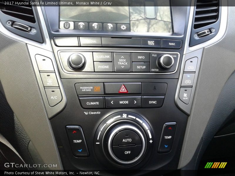 Monaco White / Gray 2017 Hyundai Santa Fe Limited Ultimate