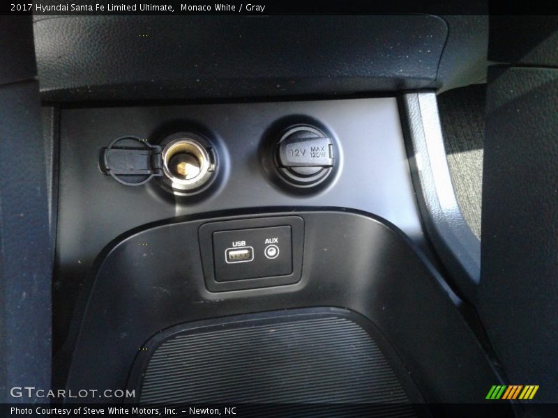 Monaco White / Gray 2017 Hyundai Santa Fe Limited Ultimate