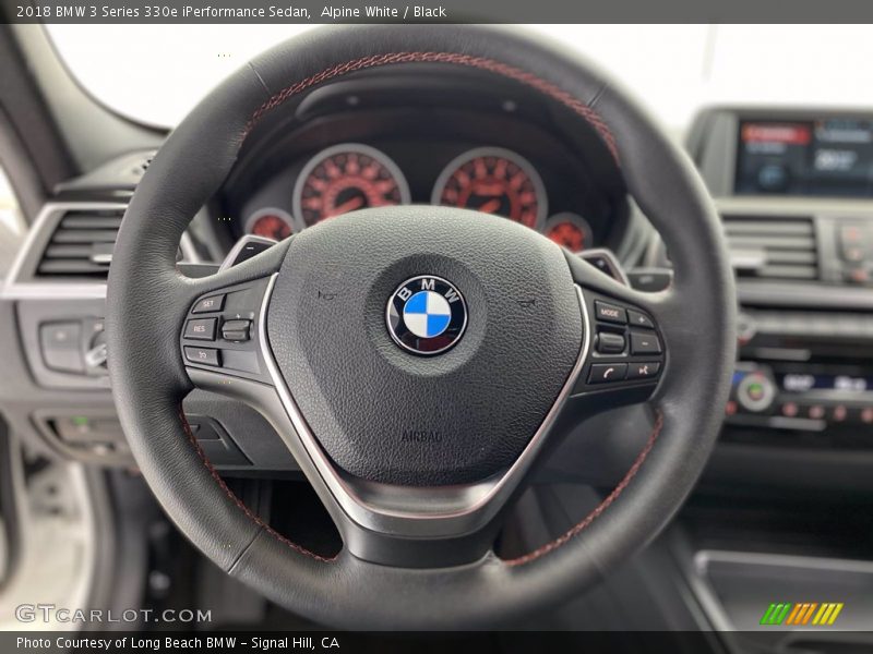 Alpine White / Black 2018 BMW 3 Series 330e iPerformance Sedan