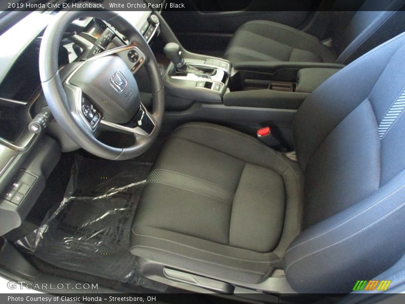 White Orchid Pearl / Black 2019 Honda Civic EX Hatchback