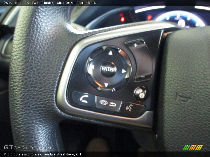 White Orchid Pearl / Black 2019 Honda Civic EX Hatchback