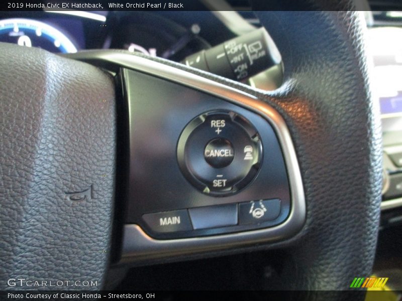 White Orchid Pearl / Black 2019 Honda Civic EX Hatchback