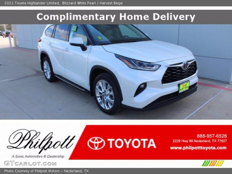 Blizzard White Pearl / Harvest Beige 2021 Toyota Highlander Limited