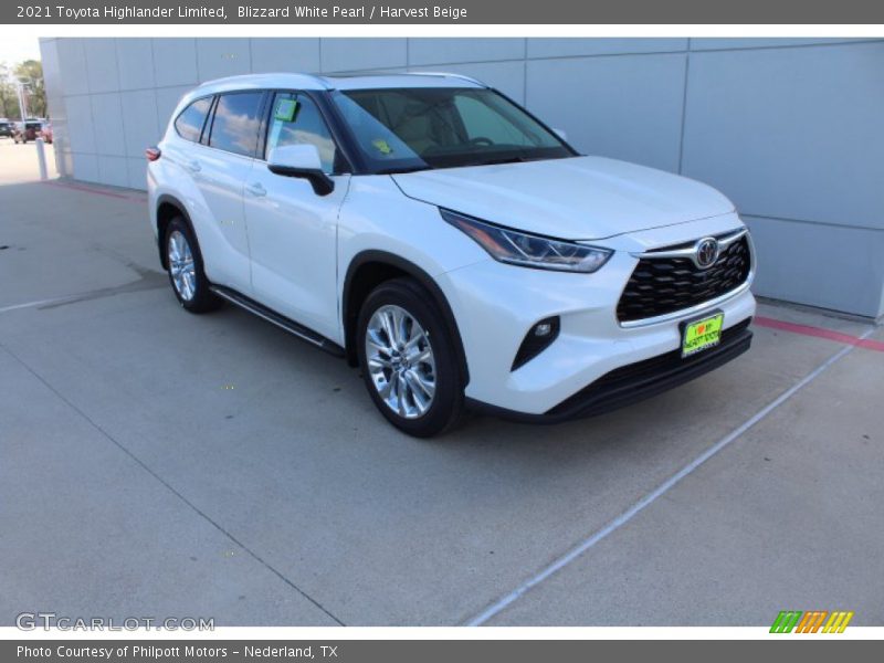 Blizzard White Pearl / Harvest Beige 2021 Toyota Highlander Limited