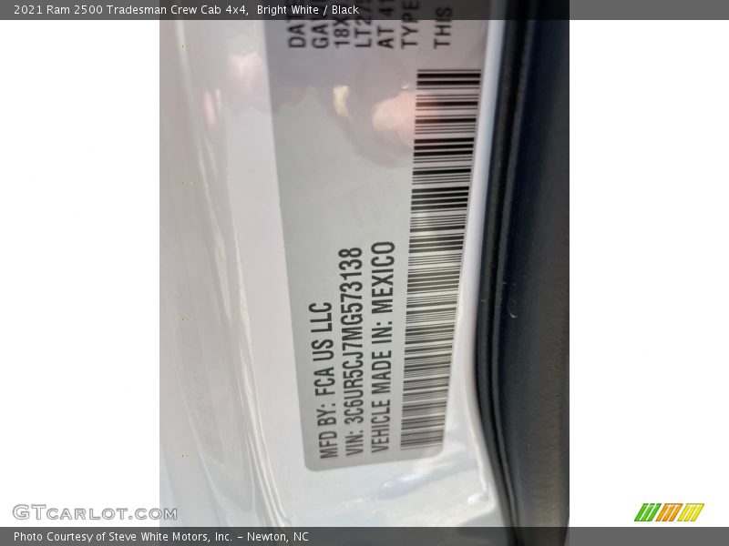 Bright White / Black 2021 Ram 2500 Tradesman Crew Cab 4x4