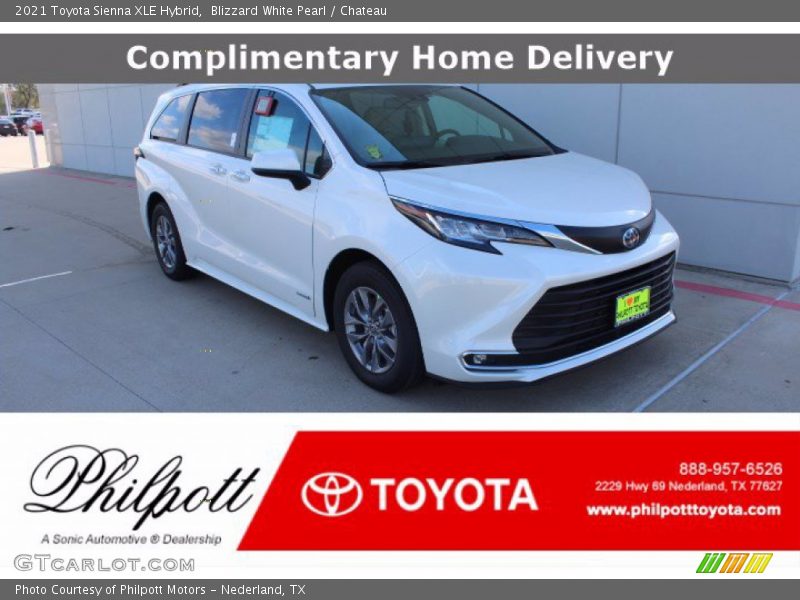 Blizzard White Pearl / Chateau 2021 Toyota Sienna XLE Hybrid