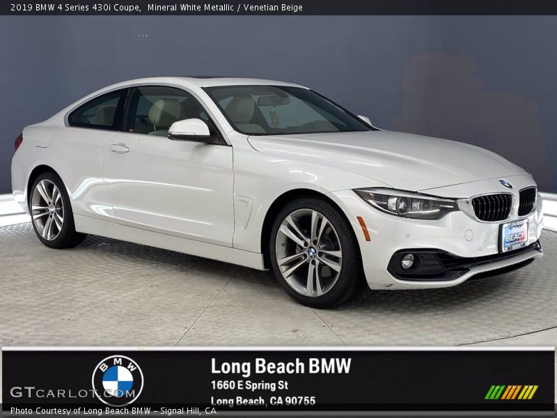 Mineral White Metallic / Venetian Beige 2019 BMW 4 Series 430i Coupe