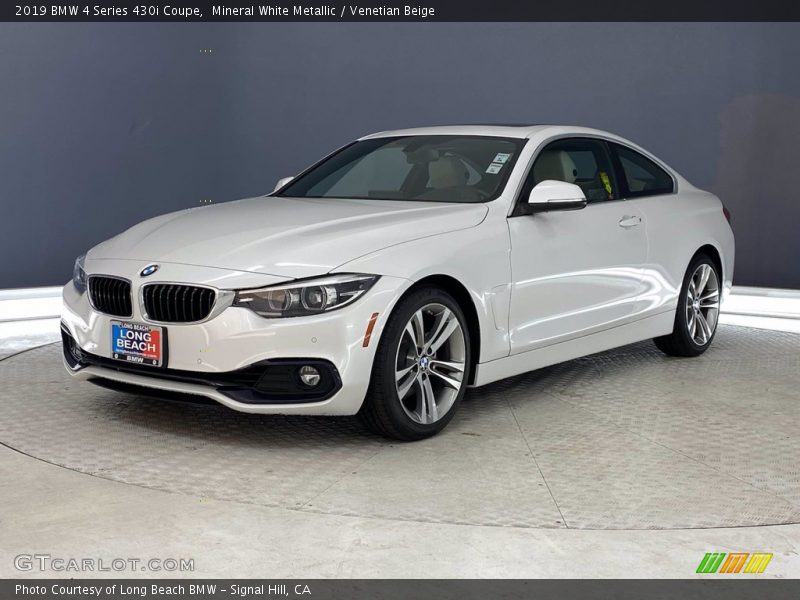 Mineral White Metallic / Venetian Beige 2019 BMW 4 Series 430i Coupe