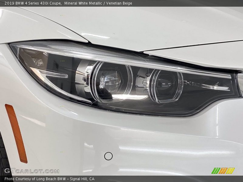 Mineral White Metallic / Venetian Beige 2019 BMW 4 Series 430i Coupe