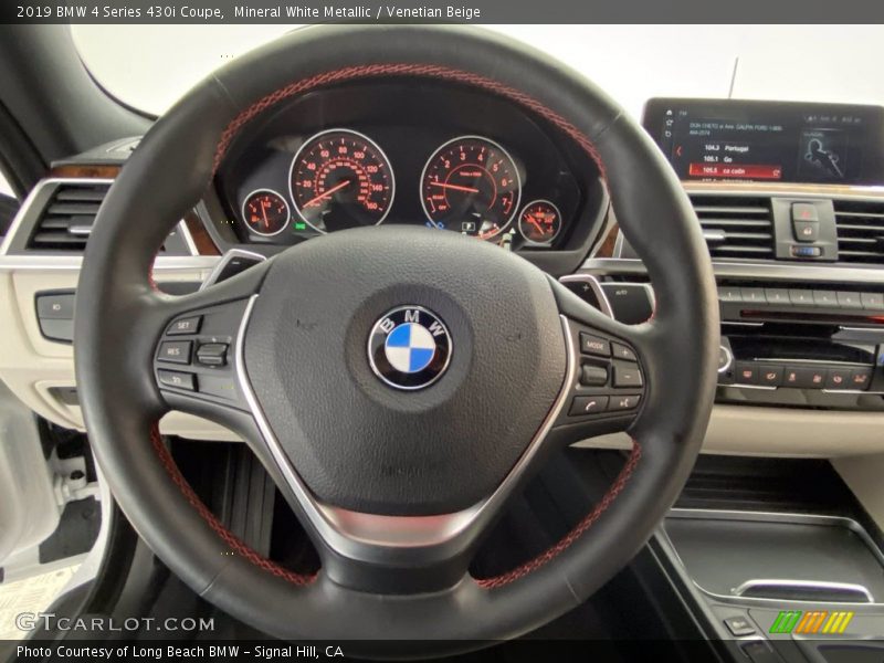 Mineral White Metallic / Venetian Beige 2019 BMW 4 Series 430i Coupe