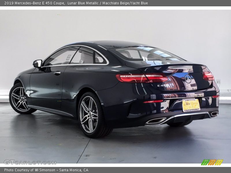 Lunar Blue Metallic / Macchiato Beige/Yacht Blue 2019 Mercedes-Benz E 450 Coupe