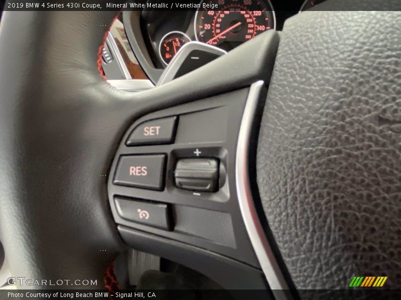 Mineral White Metallic / Venetian Beige 2019 BMW 4 Series 430i Coupe