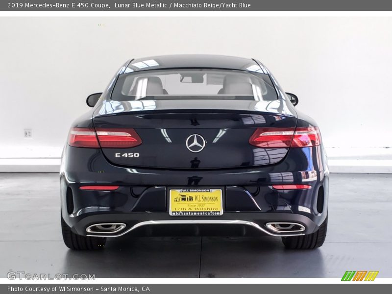 Lunar Blue Metallic / Macchiato Beige/Yacht Blue 2019 Mercedes-Benz E 450 Coupe