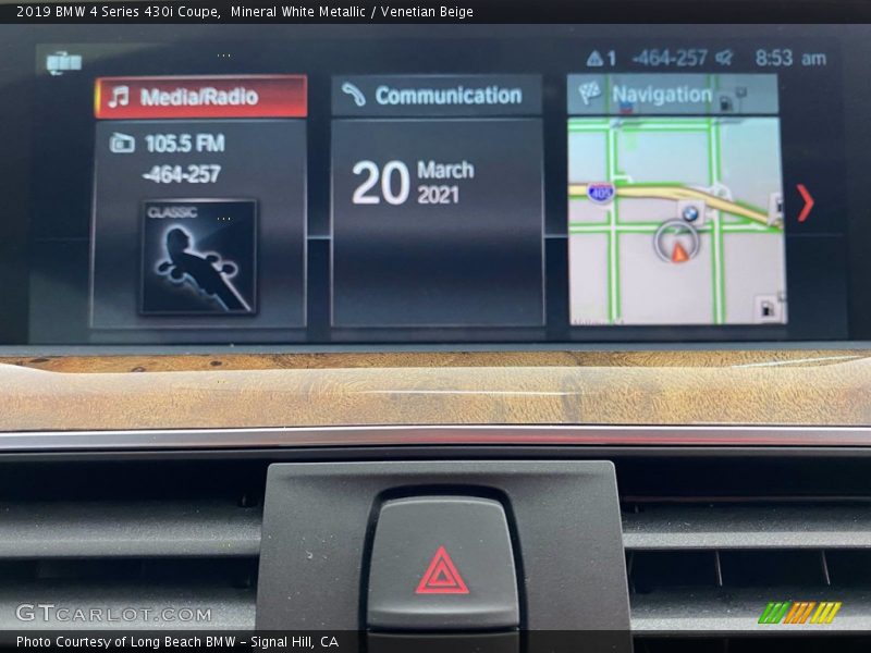 Mineral White Metallic / Venetian Beige 2019 BMW 4 Series 430i Coupe
