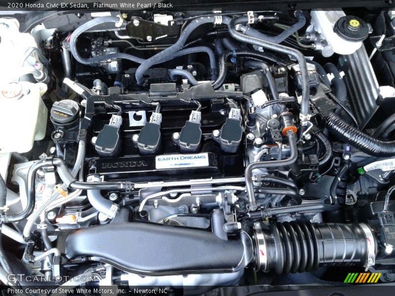 Platinum White Pearl / Black 2020 Honda Civic EX Sedan