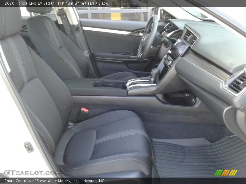Platinum White Pearl / Black 2020 Honda Civic EX Sedan