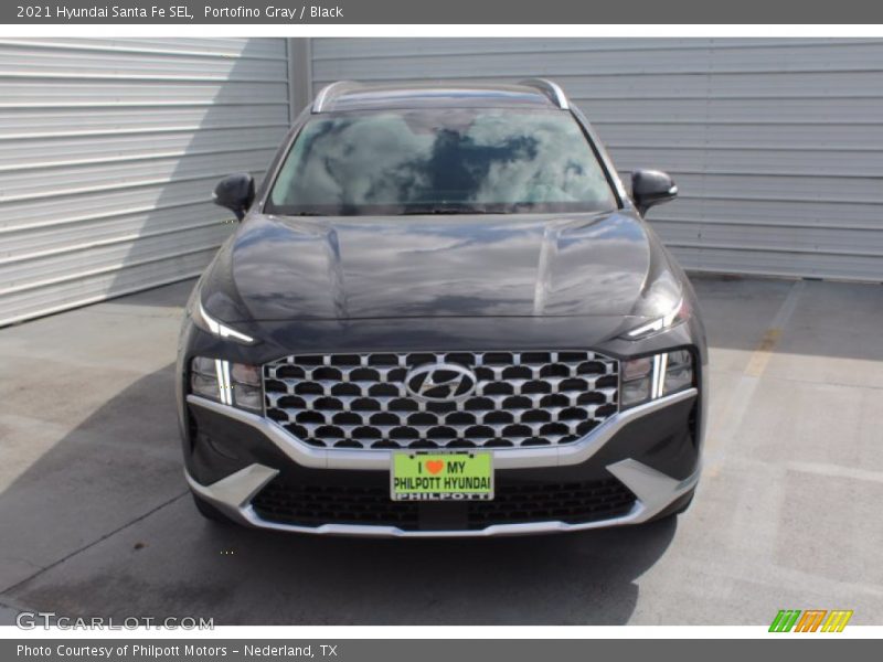 Portofino Gray / Black 2021 Hyundai Santa Fe SEL