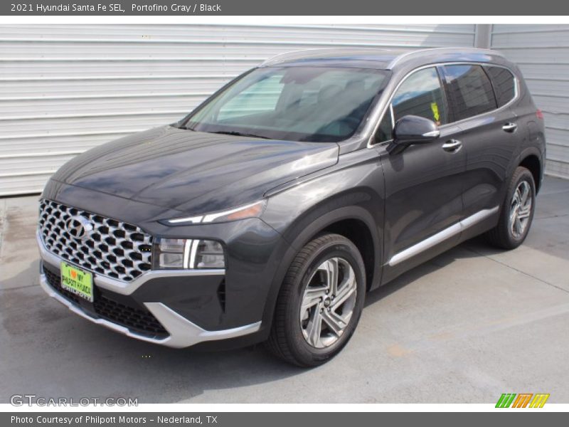 Portofino Gray / Black 2021 Hyundai Santa Fe SEL