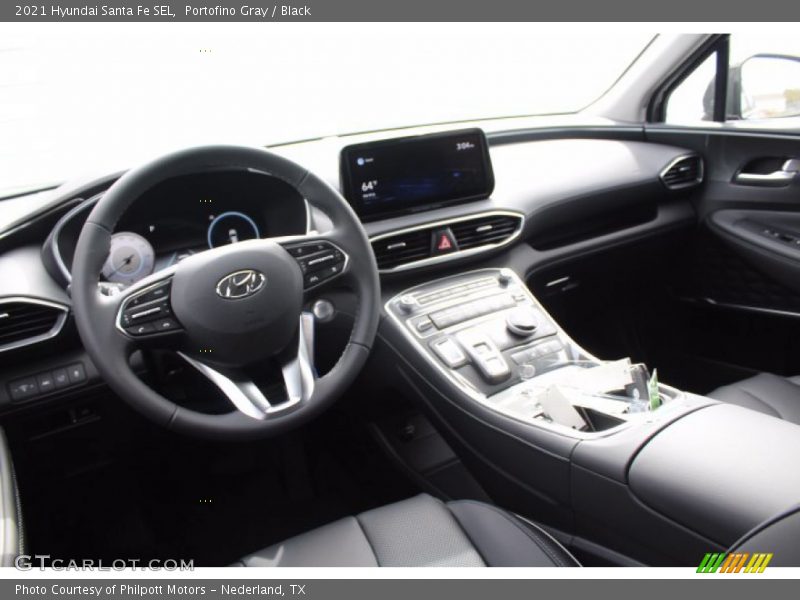 Portofino Gray / Black 2021 Hyundai Santa Fe SEL