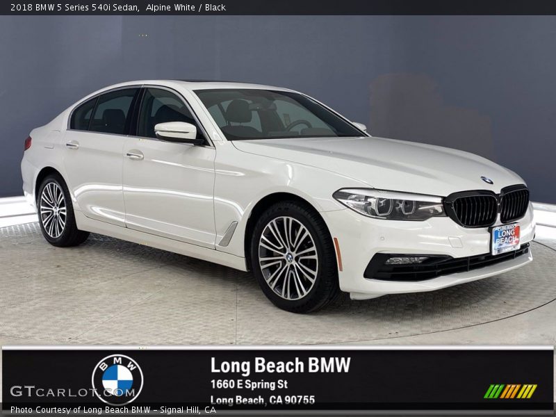 Alpine White / Black 2018 BMW 5 Series 540i Sedan