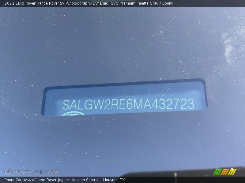 SVO Premium Palette Gray / Ebony 2021 Land Rover Range Rover SV Autobiography Dynamic