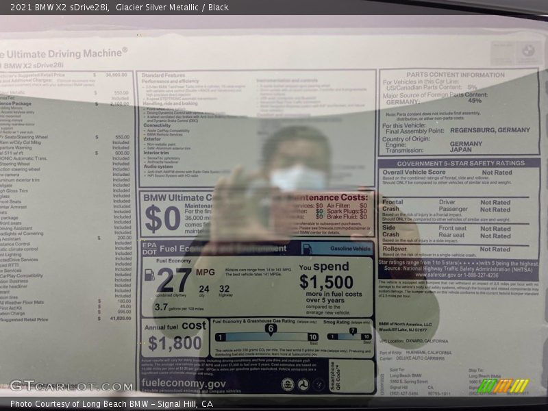 Glacier Silver Metallic / Black 2021 BMW X2 sDrive28i