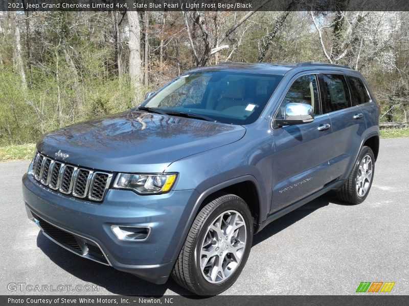 Slate Blue Pearl / Light Frost Beige/Black 2021 Jeep Grand Cherokee Limited 4x4