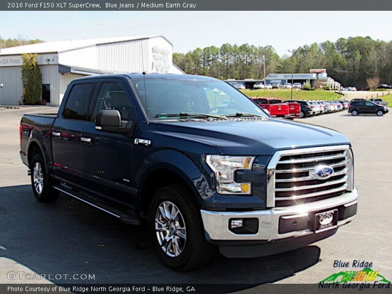 Blue Jeans / Medium Earth Gray 2016 Ford F150 XLT SuperCrew