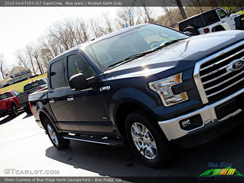 Blue Jeans / Medium Earth Gray 2016 Ford F150 XLT SuperCrew