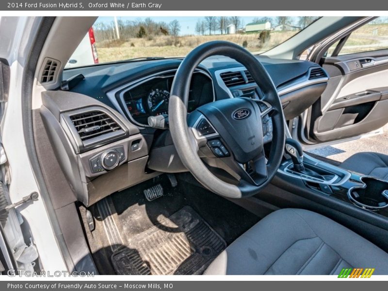 Oxford White / Earth Gray 2014 Ford Fusion Hybrid S