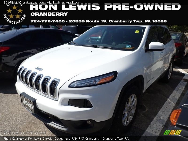 Bright White / Black 2016 Jeep Cherokee Latitude 4x4