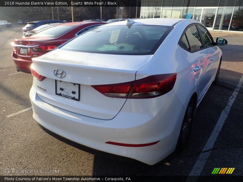Quartz White Pearl / Black 2018 Hyundai Elantra Value Edition