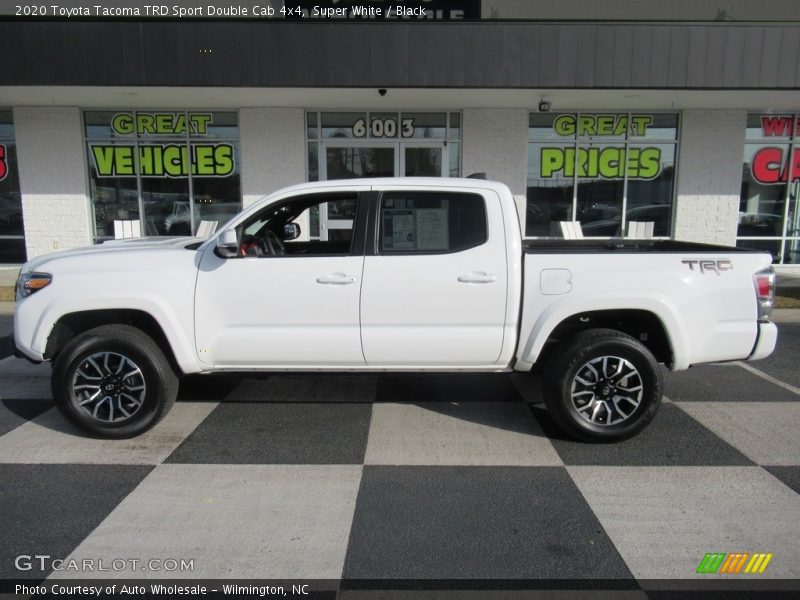 Super White / Black 2020 Toyota Tacoma TRD Sport Double Cab 4x4
