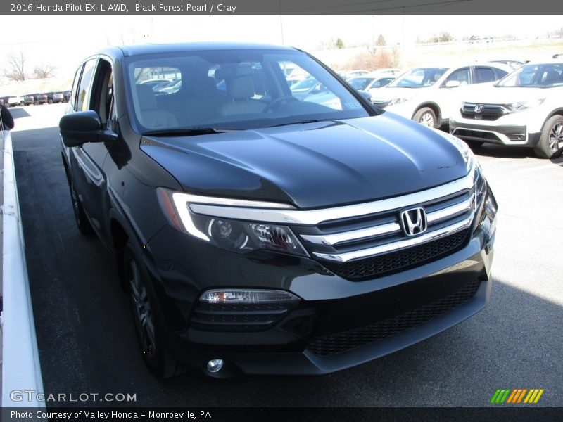 Black Forest Pearl / Gray 2016 Honda Pilot EX-L AWD