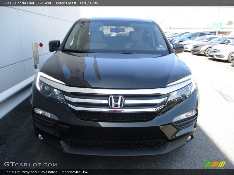 Black Forest Pearl / Gray 2016 Honda Pilot EX-L AWD