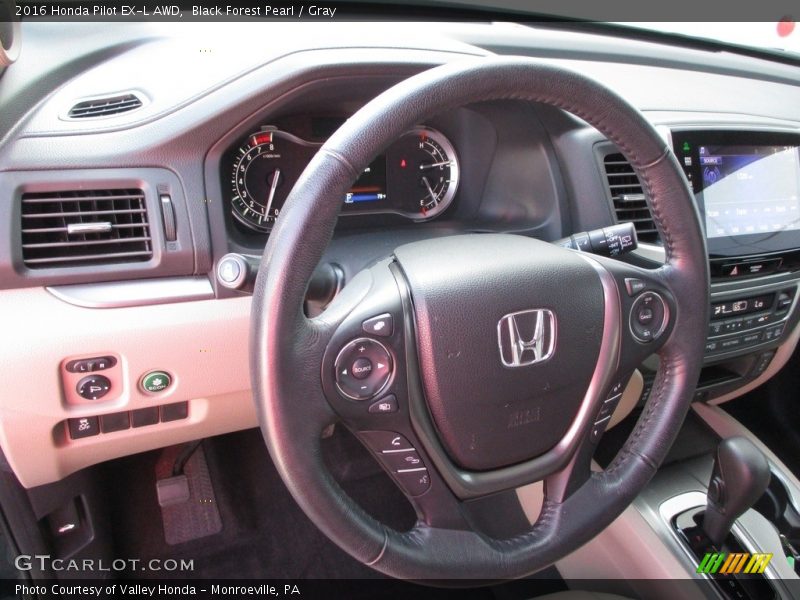 Black Forest Pearl / Gray 2016 Honda Pilot EX-L AWD