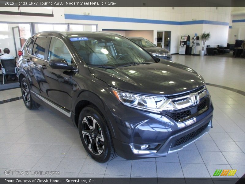 Modern Steel Metallic / Gray 2019 Honda CR-V Touring AWD