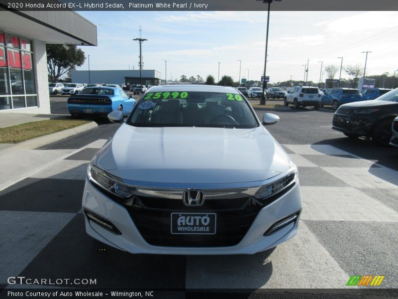 Platinum White Pearl / Ivory 2020 Honda Accord EX-L Hybrid Sedan