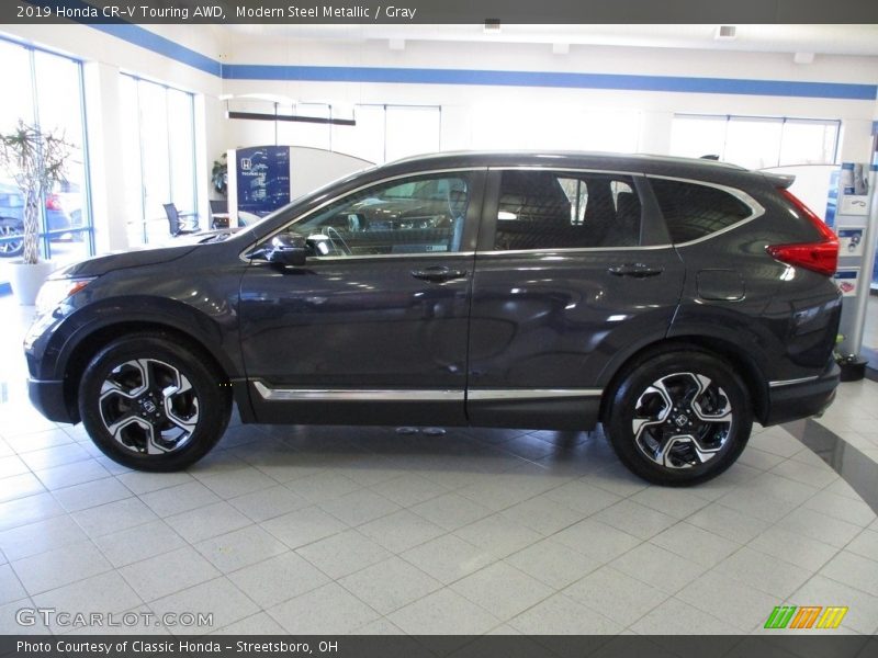 Modern Steel Metallic / Gray 2019 Honda CR-V Touring AWD