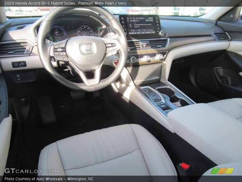 Platinum White Pearl / Ivory 2020 Honda Accord EX-L Hybrid Sedan