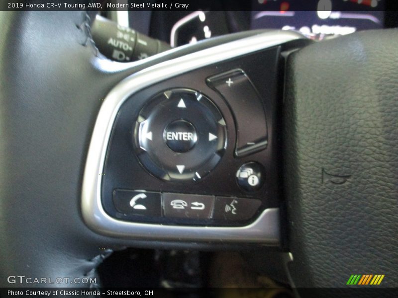 Modern Steel Metallic / Gray 2019 Honda CR-V Touring AWD